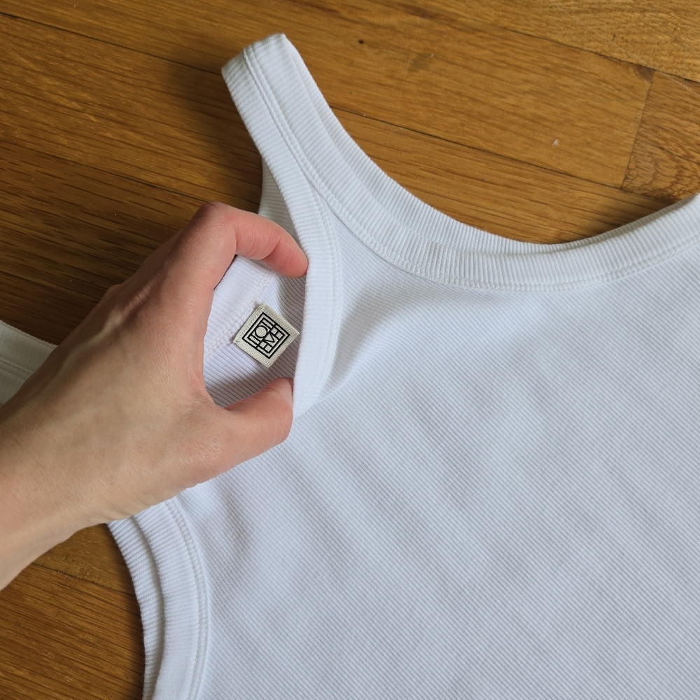 TOTEME Espera curved rib tank white